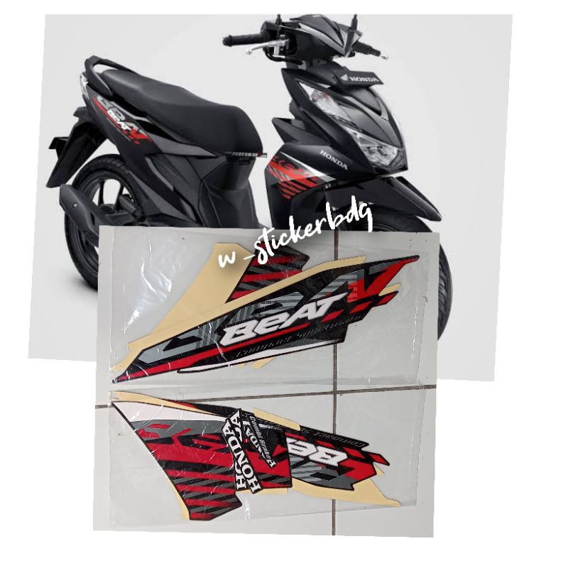 Striping Stiker Bodi Honda Beat 2021 Hitam Full
