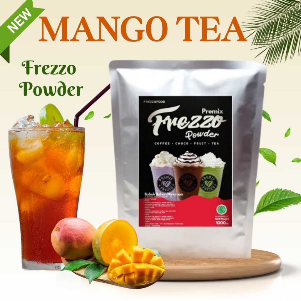 

BUBUK MINUMAN INSTAN 1 KG RASA MANGO TEA FREZZO POWDER DRINK MANGOTEA | SERBUK MINUMAN ES TEH MANGGA