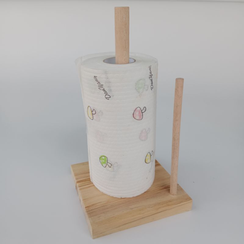 Tempat Tisu Dapur/stand tisu roll/Tempat tisu roll kayu solid