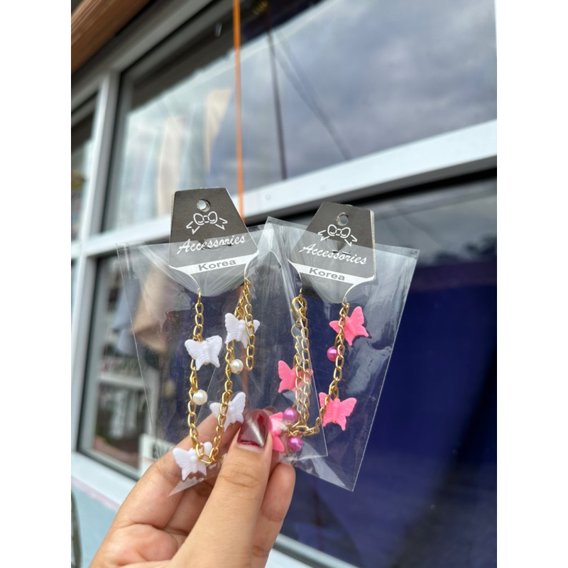 Gelang Couple Tali Serut Sahabat / Bestie Mutiara Aksesoris Wanita / Gelang tangan / Gelang kupu kup