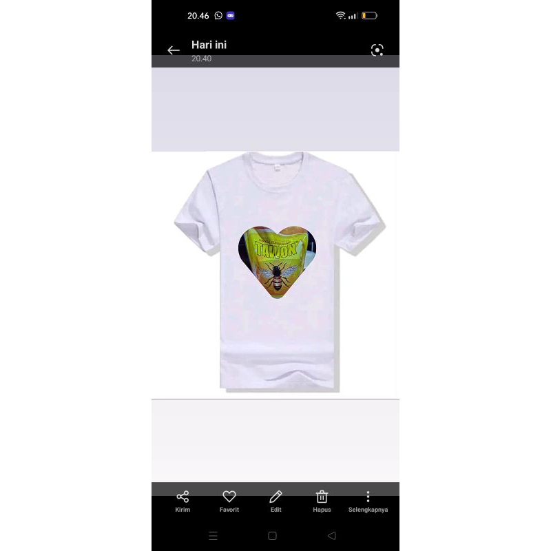 kaos sablon TWn 900mL