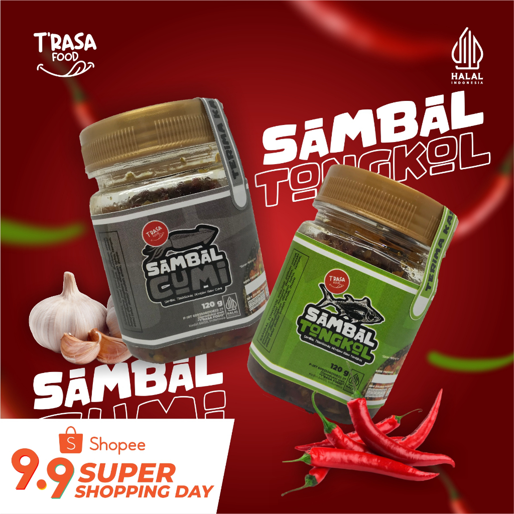 

T'RASA FOOD - Paket DUO 120g - (Sambel Cumi-Sambel Tongkol)