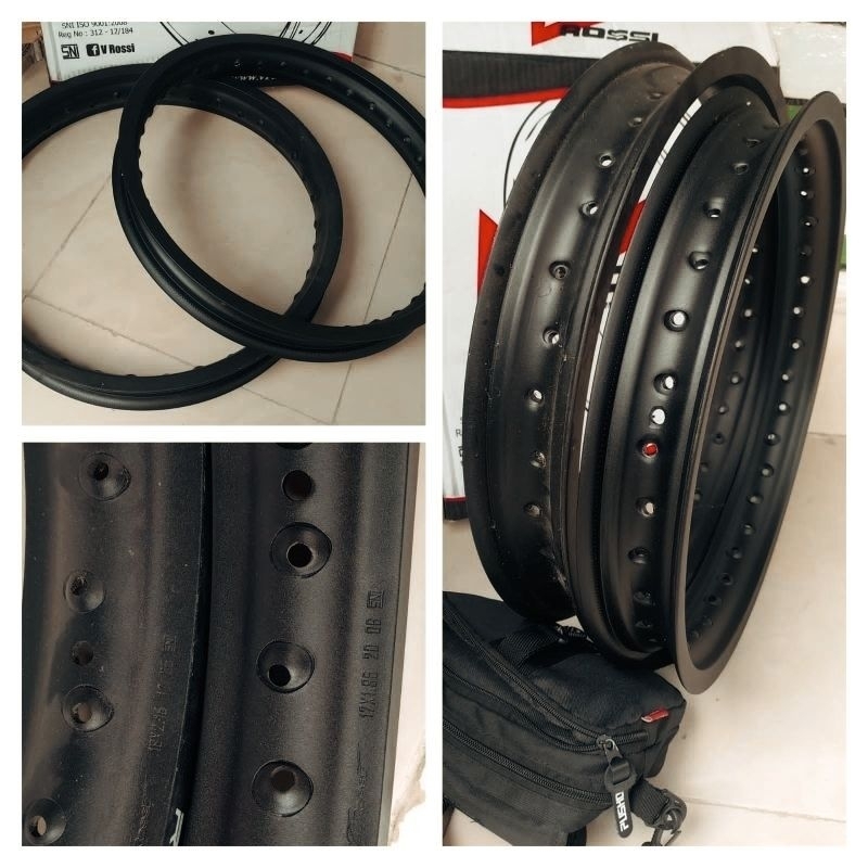 Satu Set Velg 185/18 - 215/16 VRossi Warna Hitam