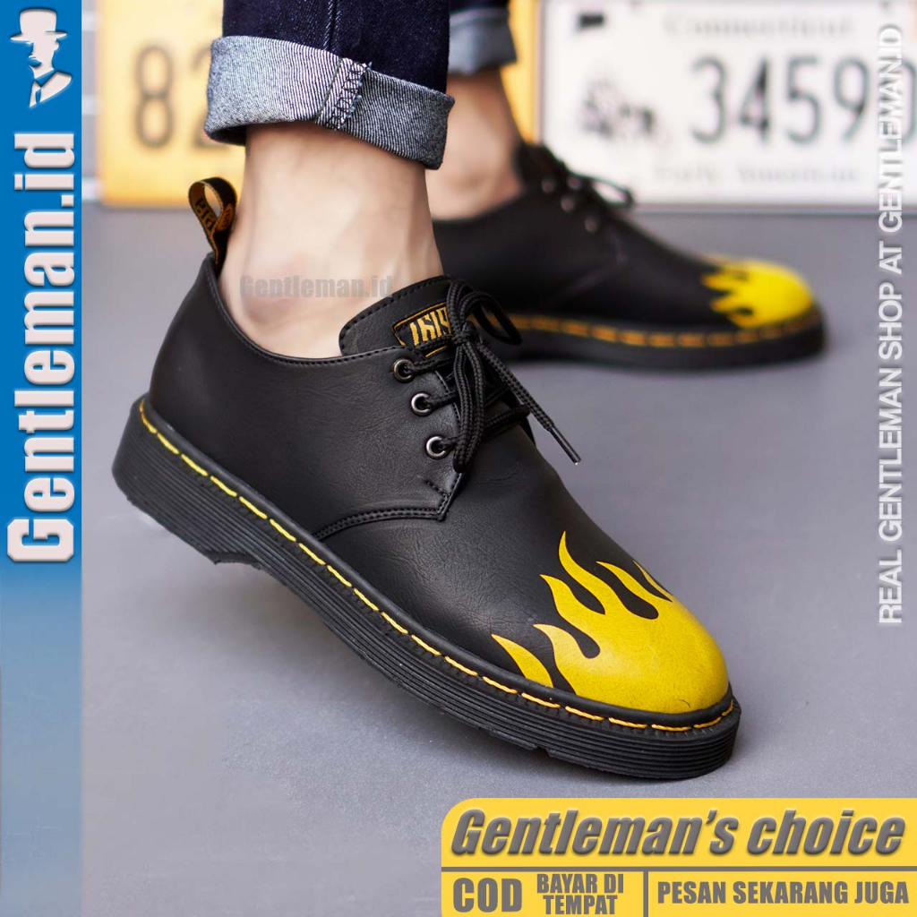 GENTLEMAN Argos Sepatu Pria Docmart Hitam Pantofel Low Boots Formal Casual Modern