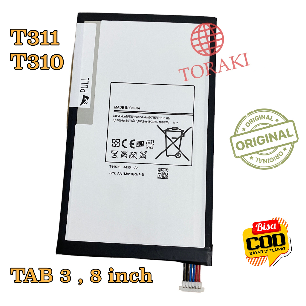 Baterai For Samsung Tab 3 , 8 Inchi / SM T311 T310  T4450E Original batre Batrai Batere