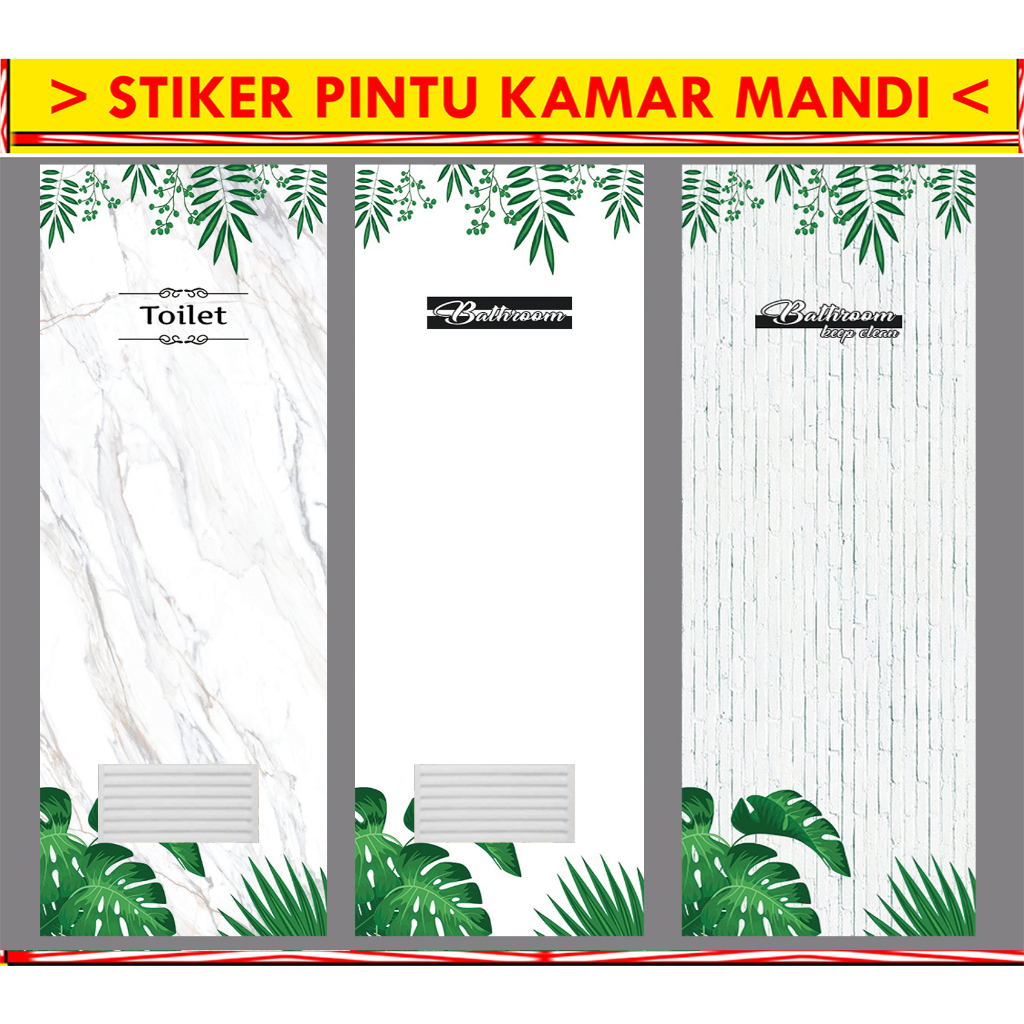 STIKER PINTU KAMAR MANDI, STIKER PINTU TOILET / WC, WALLPAPER PINTU