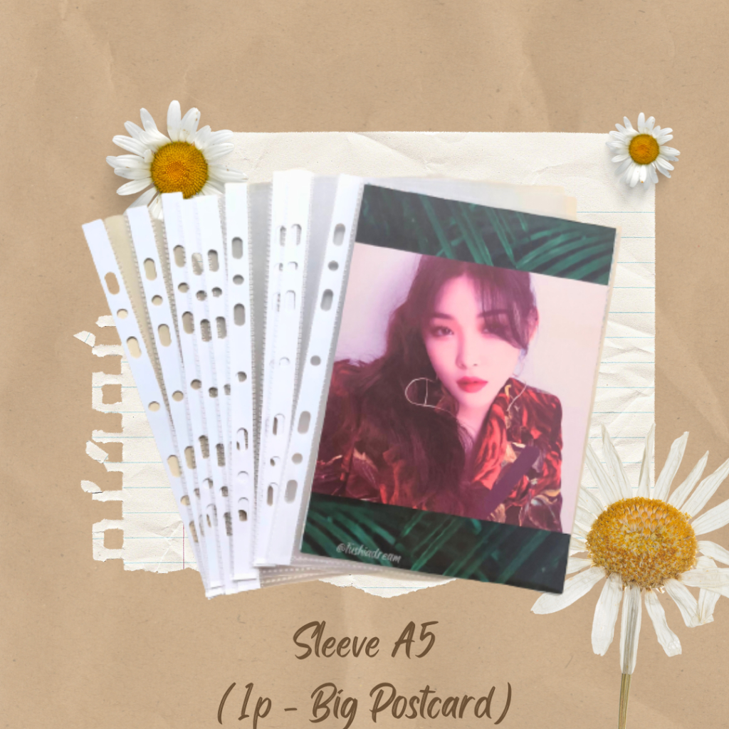 Postcard Sleeve Pocket (1p) ukuran (A5) 2/3/6 Ring for Polaroid/Postcard KPOP (Bambi/Bantex)