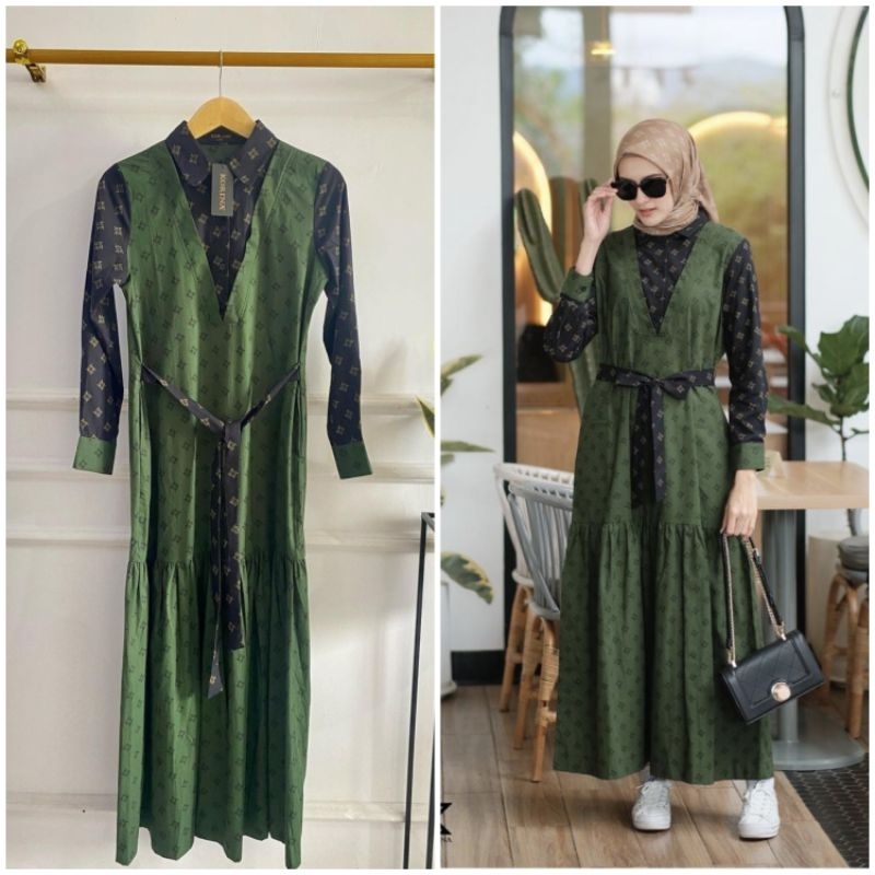 NEW KORINA Aurora mono Dress | baju korina | gamis korina