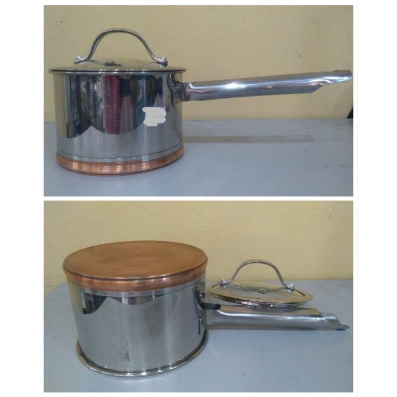 SAUCEPAN MAXIM 14CM STAINLESS LAPIS TEMBAGA+GLASSCOVER