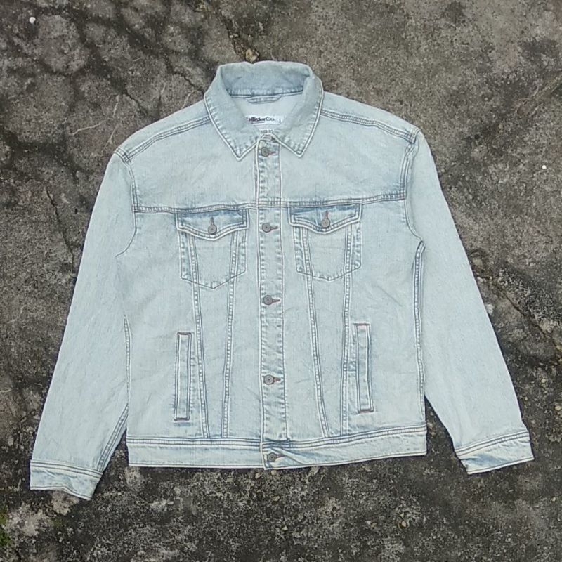 light blue acid Hollister denim jacket
