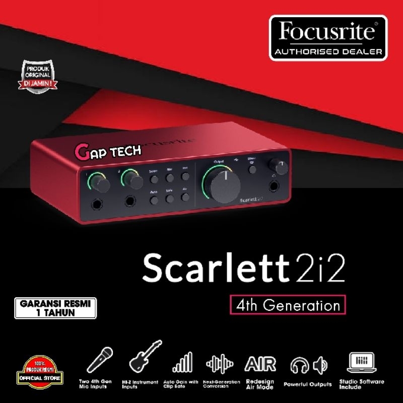 Focusrite Scarlett 2i2 4th Gen / Gen 4 USB Audio Interface / Soundcard Original
