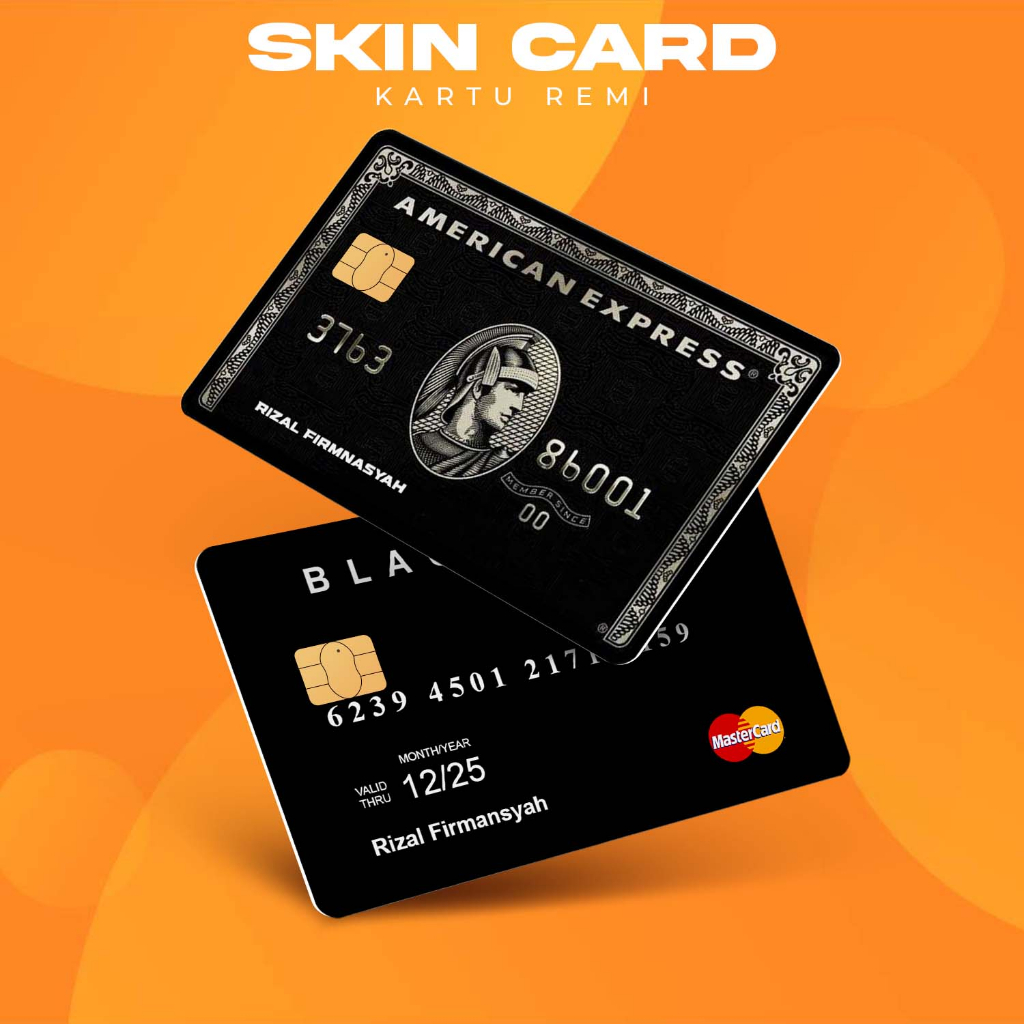 

[ BM Skin Card] - Stiker Black Card Edition || Garskin | Cover ATM / E - Money / Flazz - Anti Air