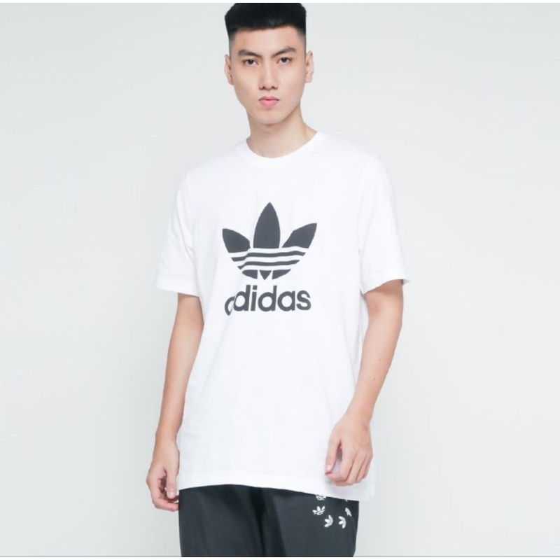 SALE Adidas Trefoil Original T Shirt Kaos Olahraga Pria H06644 Size L Putih