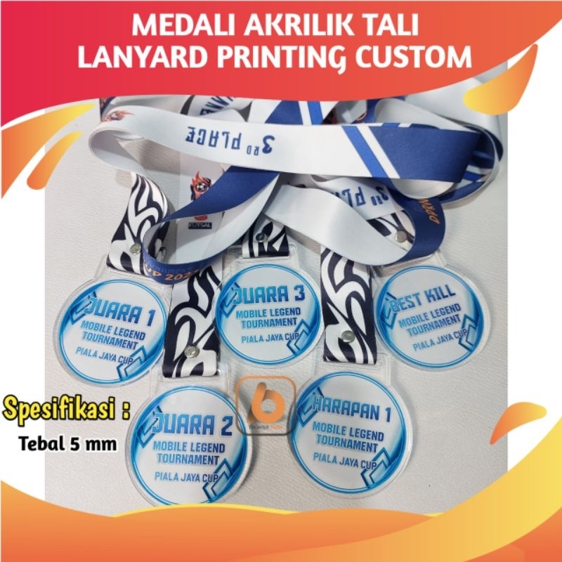 

MEDALI AKRILIK TALI LANYARD PRINTING CUSTOM