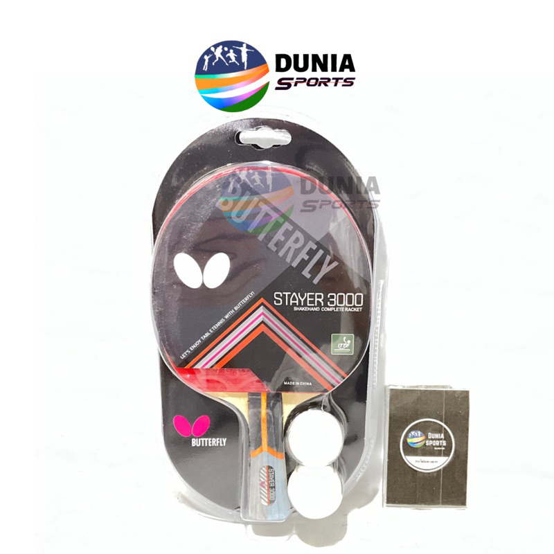 BAT BAD BET PINGPONG TENIS MEJA BUTTERFLY STAYER 3000 GRADE ORI