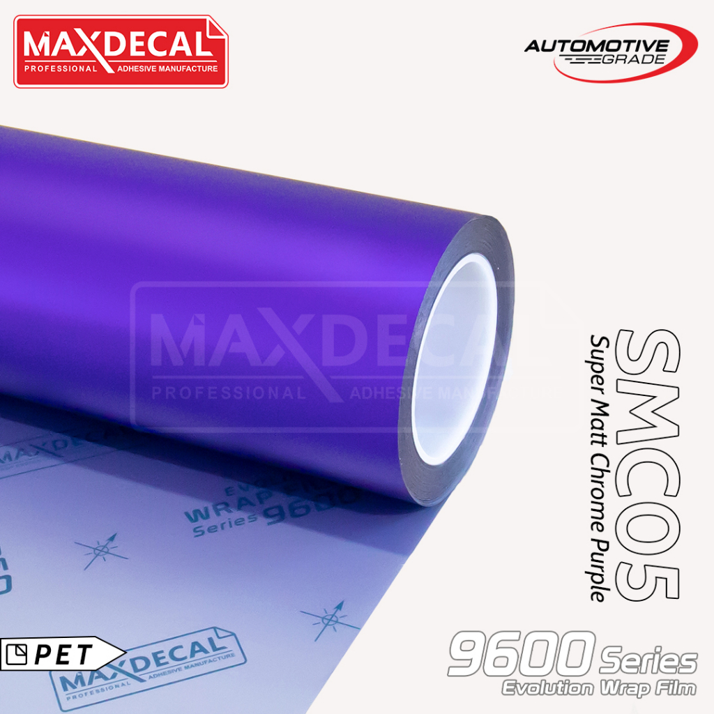 Maxdecal 9600 SMC05 Super Matte Chrome Purple, Evolution Wrap Series Sticker, Roll 152cm x 18m