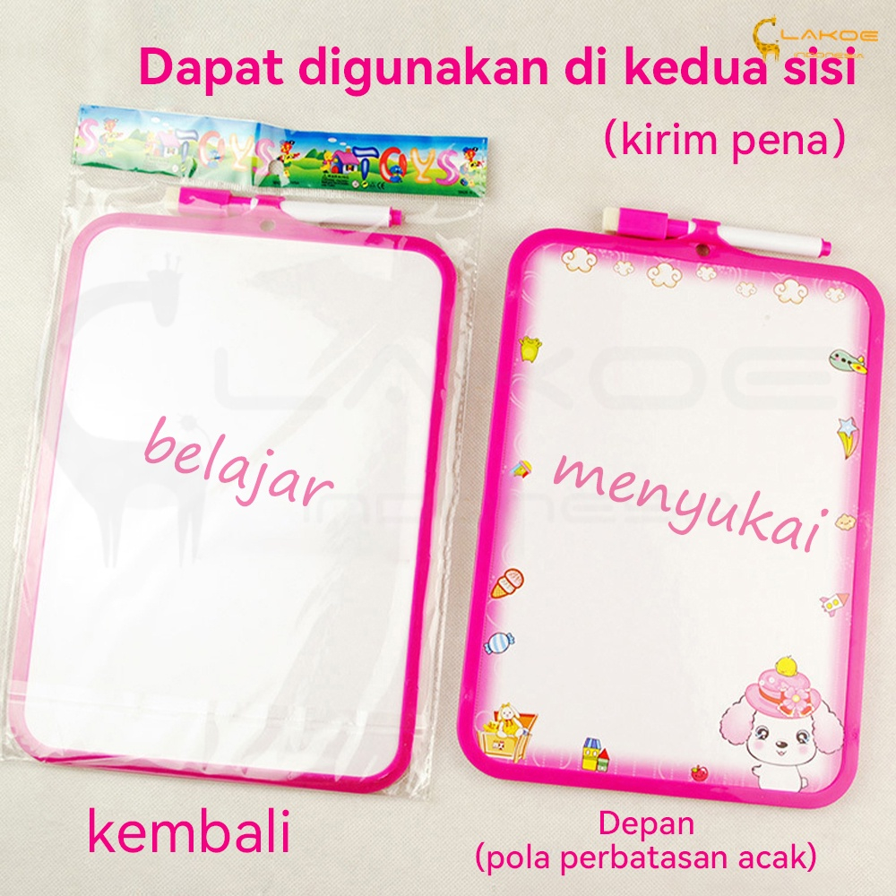 TOKOJUJUR Papan Tulis Mini White Board 19x26cm Spidol Bisa Hapus Untuk Mainan Edukasi Anak Sekolah