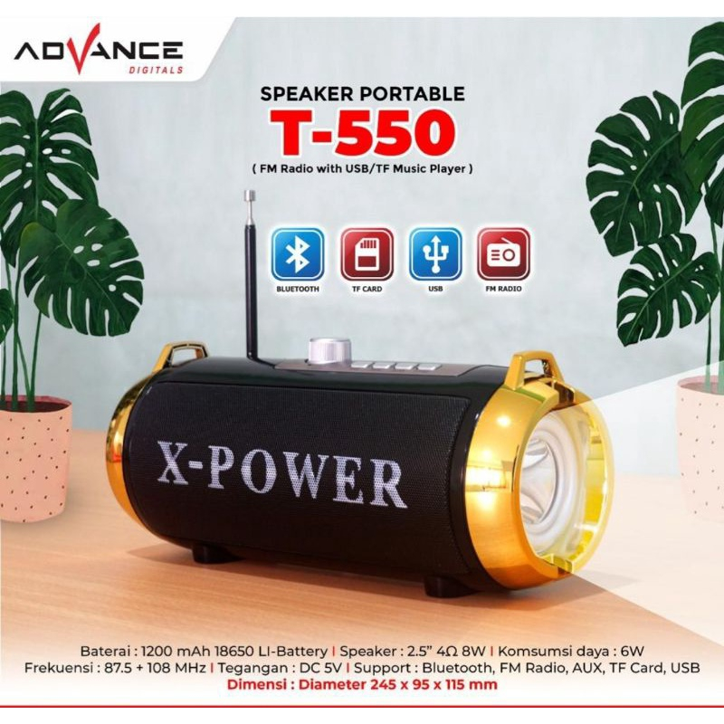 Speaker Advance T-550 | Speaker / Pengeras Suara Portable Bluetooth Advance