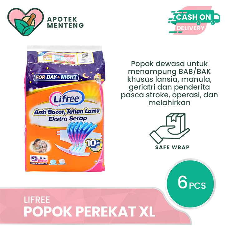 Lifree Popok Perekat XL6 - Popok Perekat Dewasa Anti Bocor