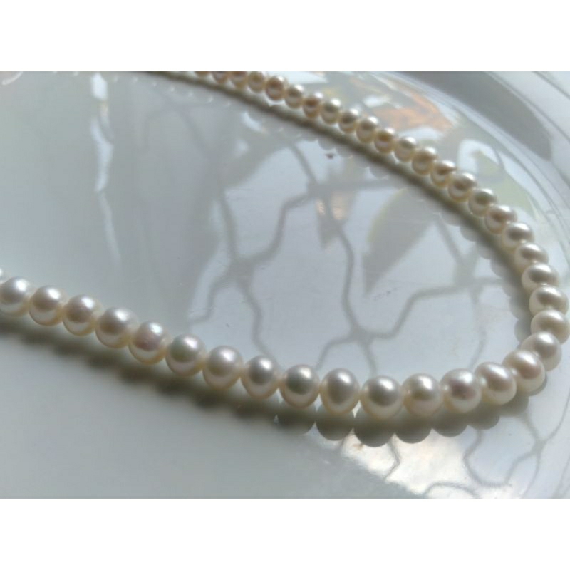 Kalung Choker mutiara air tawar putih