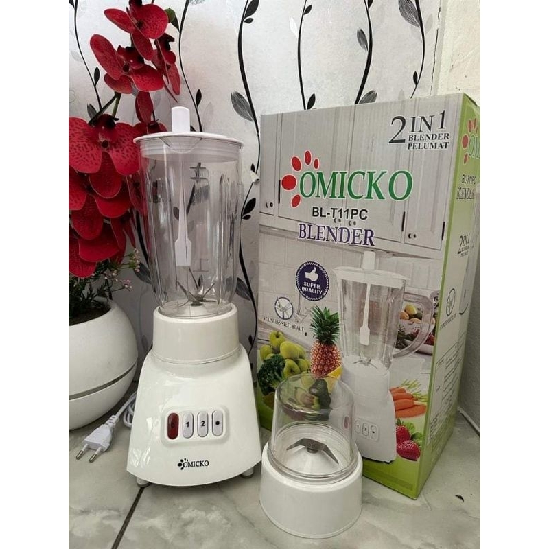 Blender Omicko 2in1 Blender Gelas Plastik/Mika