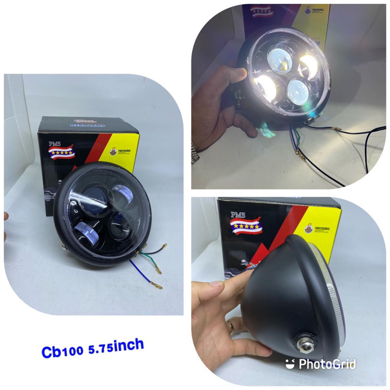 lampu depan daymaker reflektor CB100 daymaker plus batok belakang 5,7inci