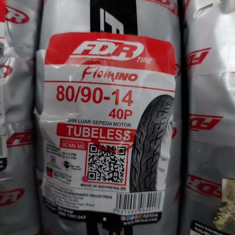 BAN LUAR MOTOR MATIC FDR DEPAN 80/90-14