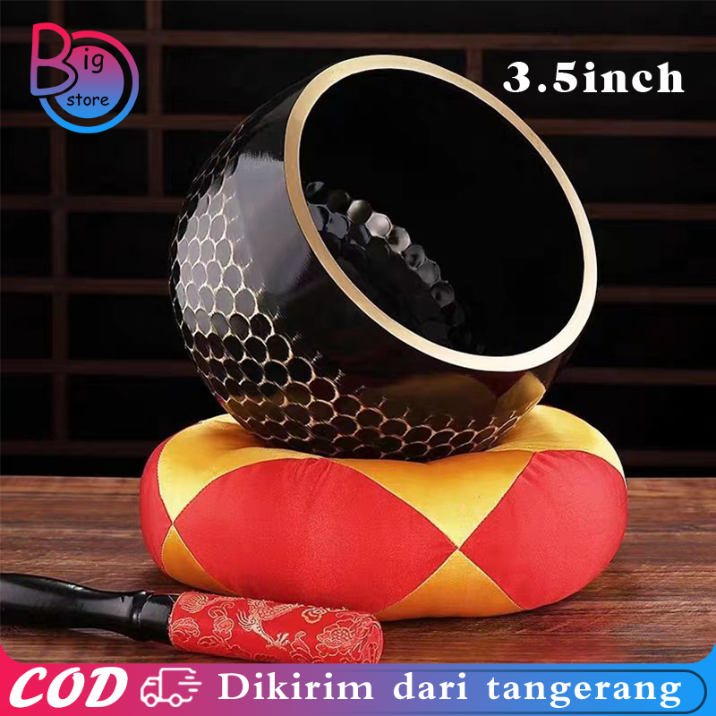 1set Instrument Singing Bowl Lonceng Tibet Buddha Bahan Kuningan Healing Bowl Tibetan Bowl Umat Budh