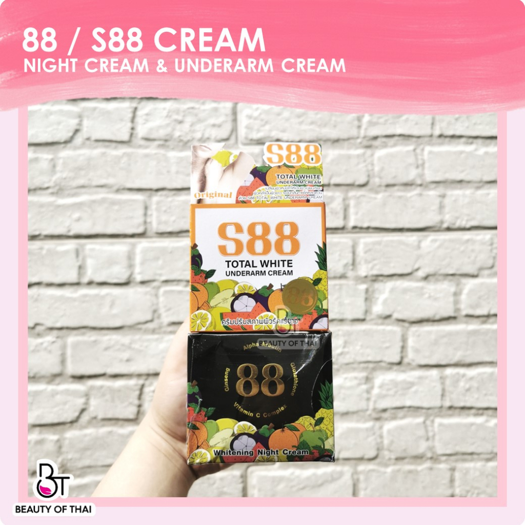 CREAM 88 WHITENING NIGHT CREAM 20GR - CREAM PEMUTIH WAJAH CREAM JERAWAT | 88 TOTAL WHITE UNDERARM CR