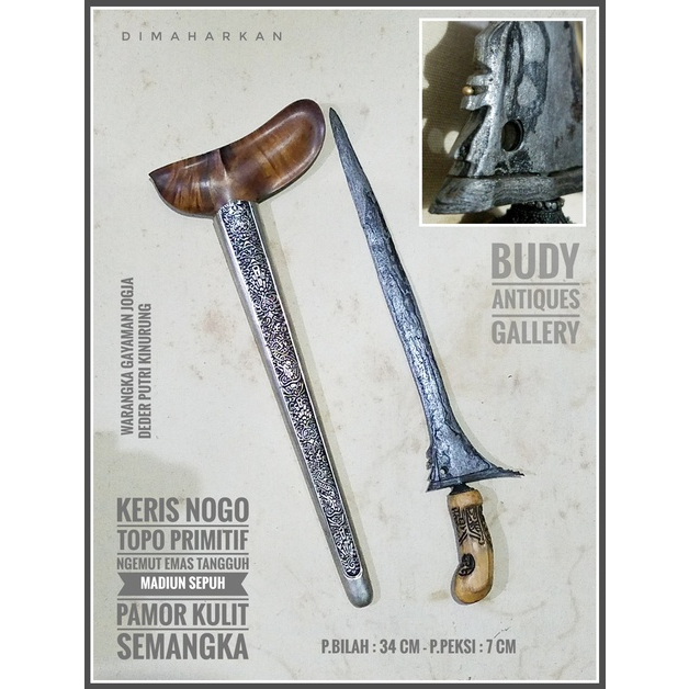 Keris Nogo Topo Primitif Ngemut Emas Tangguh Madiun Sepuh