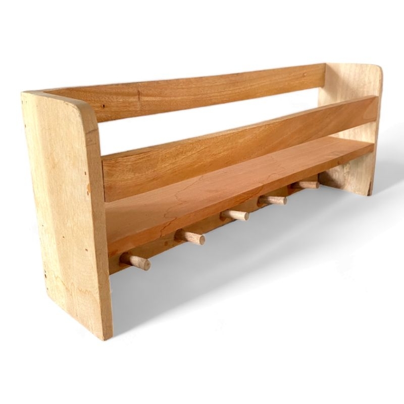 Rak cantolan serbaguna rak bumbu dapur tempat bumbu rak dinding rak tempel kayu