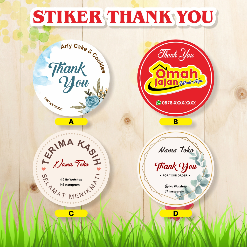 

stiker makanan ucapan thank you