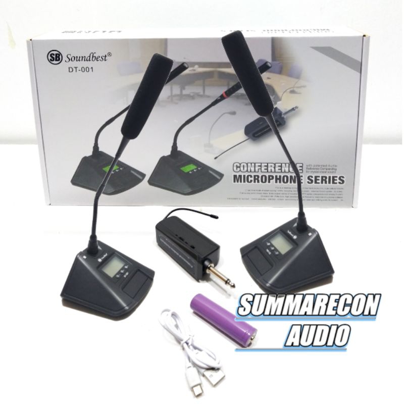 Mic Wireless Soundbest DT 001 Original Mic Meja conference 2 Mic Meja