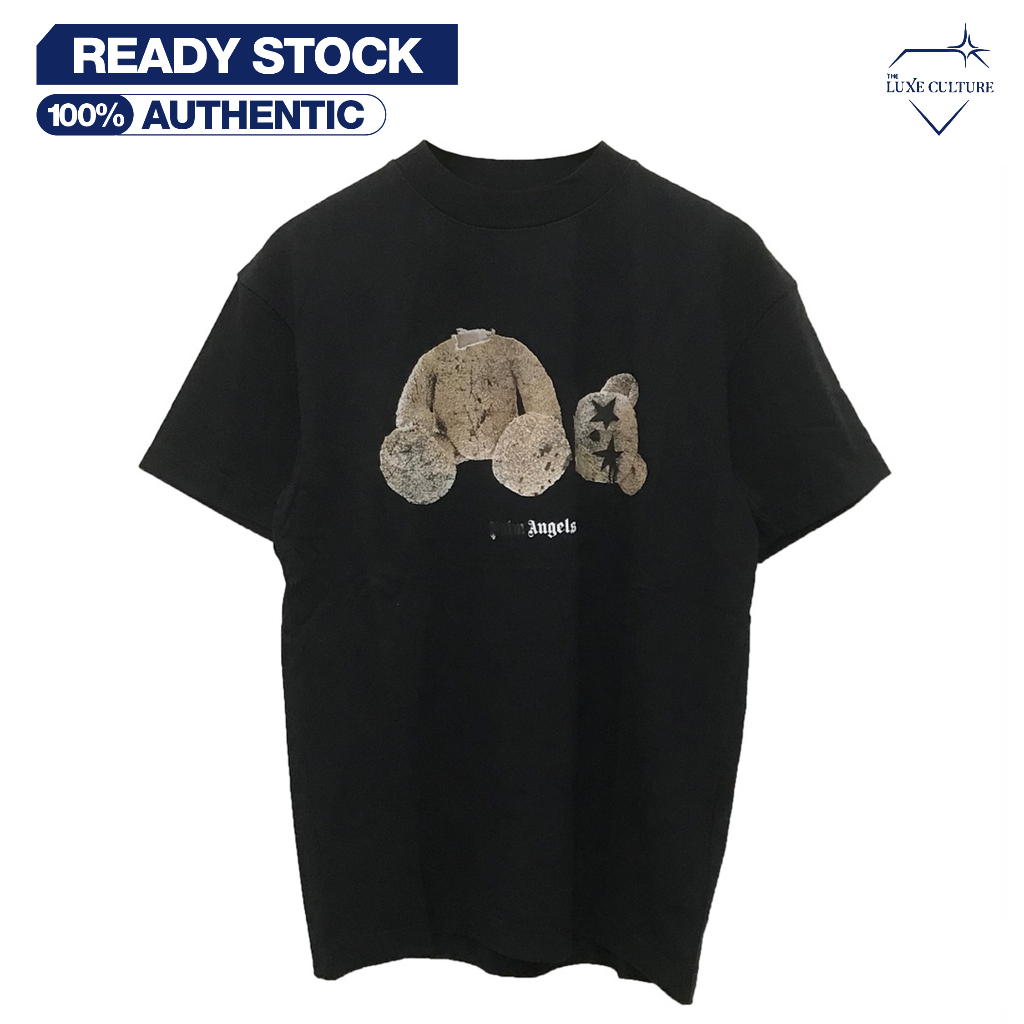 Palm Angels Bear Classic Brown Spray Black / Kaos Branded Original
