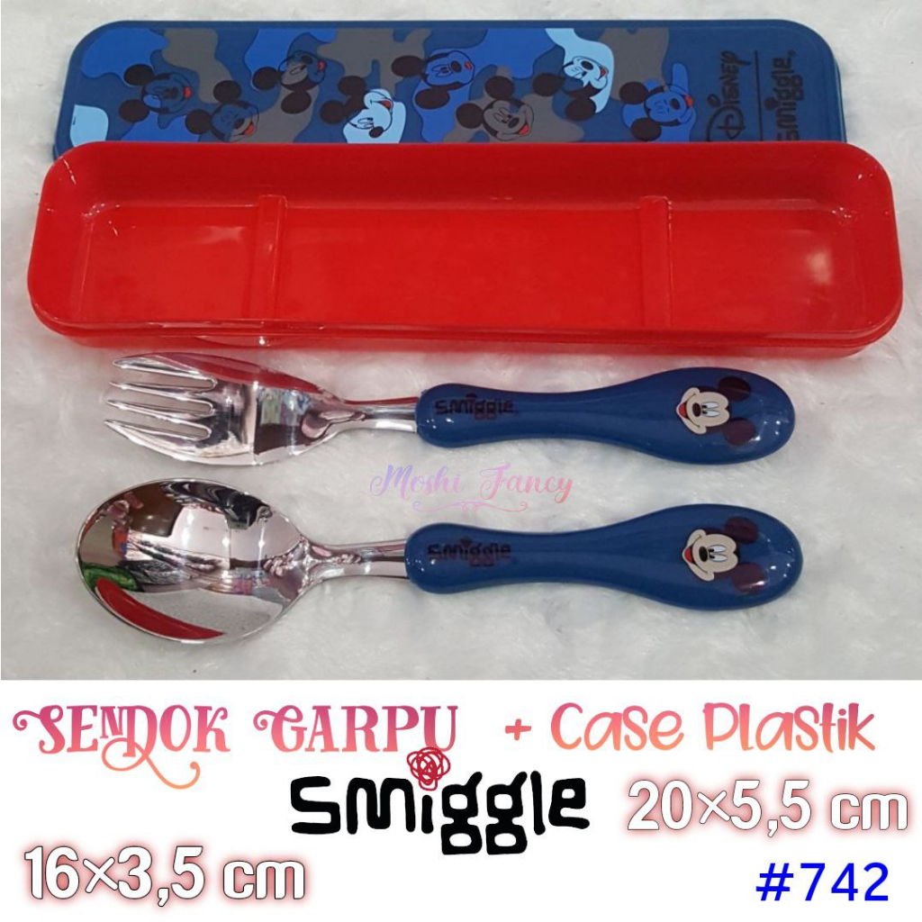 Sendok Smiggle Mickey Minnie / Sendok Set Anak Mickey Minnie / Disney Mickey Minnie