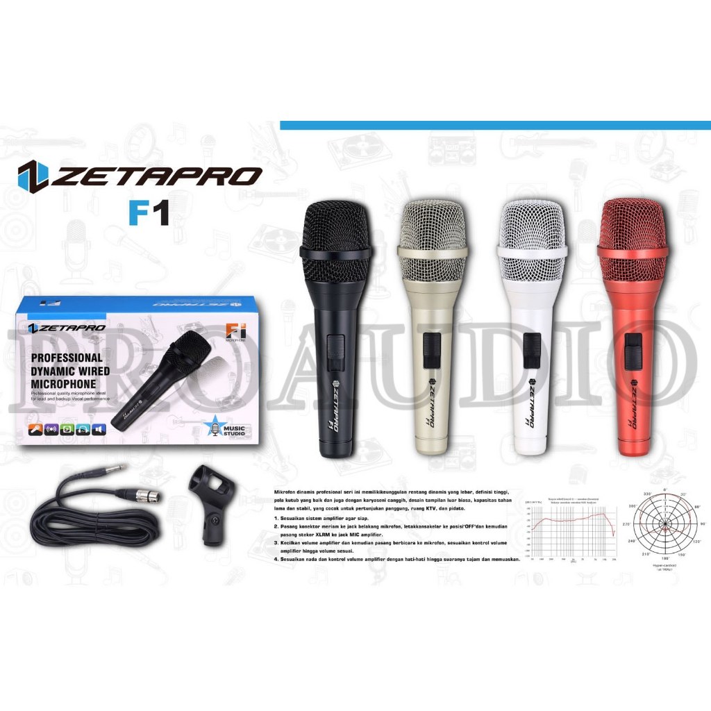 MIC KABEL ZETAPRO F1 / F-1 / F 1 MICROPHONE CABLE ZETAPRO ORIGINAL