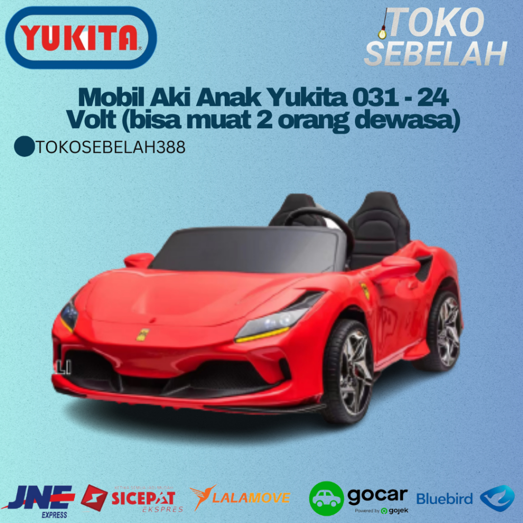Mobil Aki Anak Yukita 031 - 12 Volt (bisa muat 2 orang dewasa) - Merah