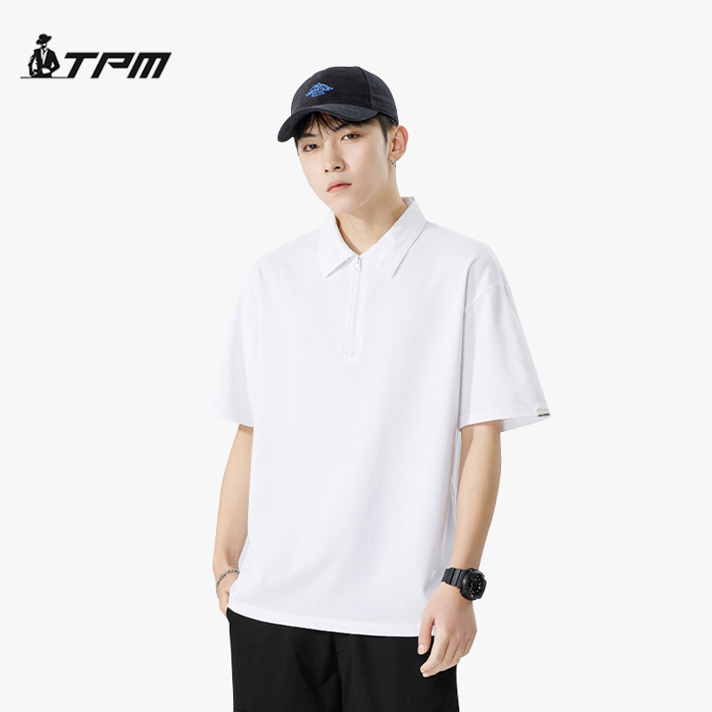 TPM Kaos Lengan Pendek Pria Polo Putih