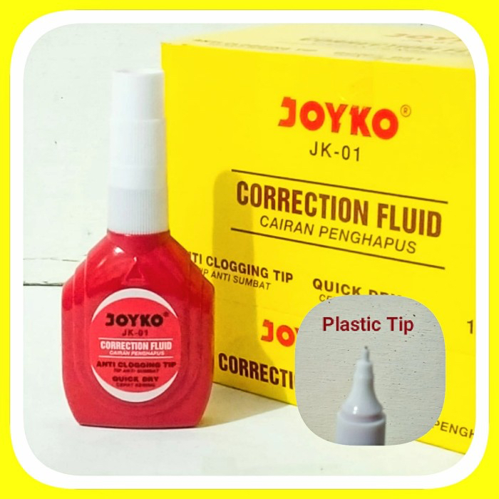 

JOYKO Correction Fluid JK-01 Tip ex Cair / Tip X Correction Tape Kertas Murah / Tipex ATK Stationary Cairan Koreksi / Penghapus Cair Tipe X Grosir JK01 JK 01