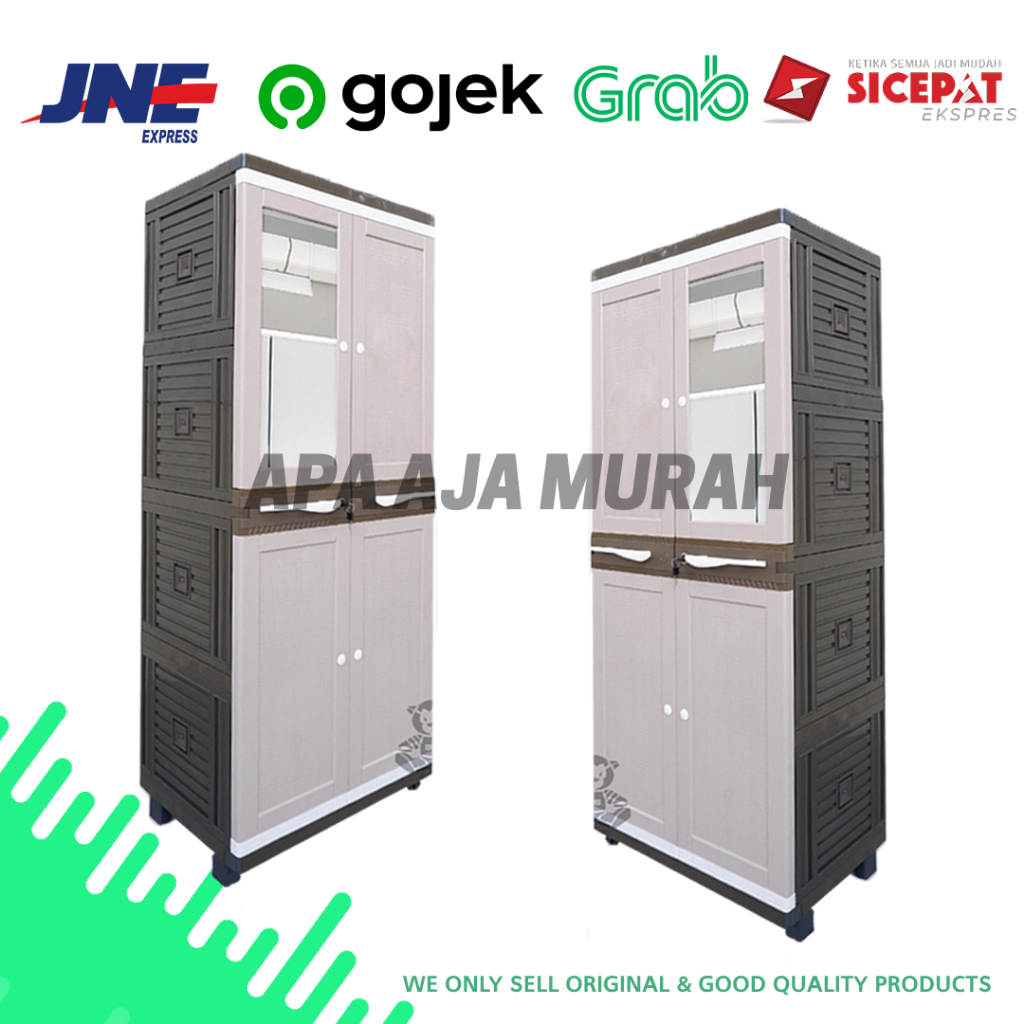 Lemari Plastik Club Justin Ultra Compact Kunci Mirror 1 JUCC-KMO1 - Lemari Plastik Club Dengan Kaca