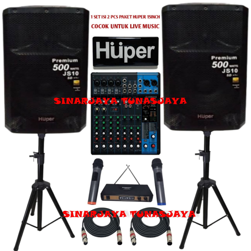 Paket sound sistem Huper js10 15inch js 10 Huper original cocok untuk outdoor
