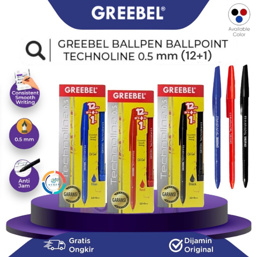 

Greebel Pen Technoline 0.5mm | Ballpoint [12 Free 1]