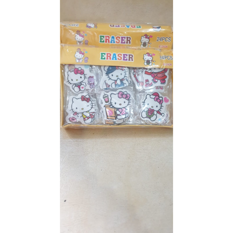 

PENGHAPUS / STIP / ERASER / HAPUSAN ANIMAL HELLO KITTY ISI 1 PACK ( 24 pcs )