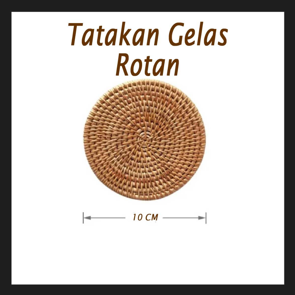 	 Tatakan Gelas Anyaman Rotan Bulat Diameter 10 CM	