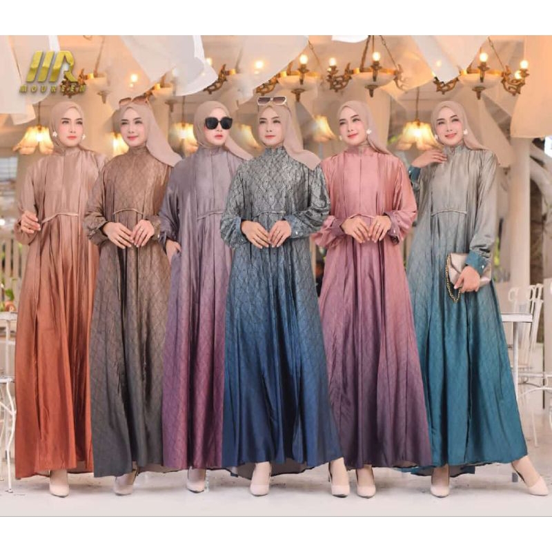 dress Armani silk gradasi terbaru gamis silk Lesti kejora BESSELER bisa COD