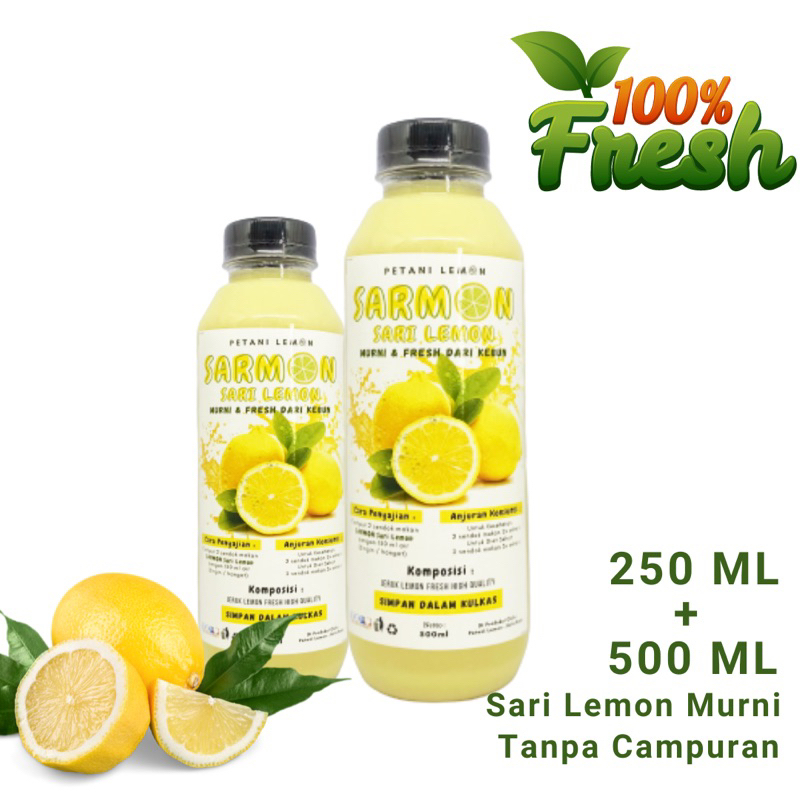 

Paket Hemat Sari Lemon 500ml + 250ml Air Lemon Murni 100% Fresh untuk Diet & Detox SARMON