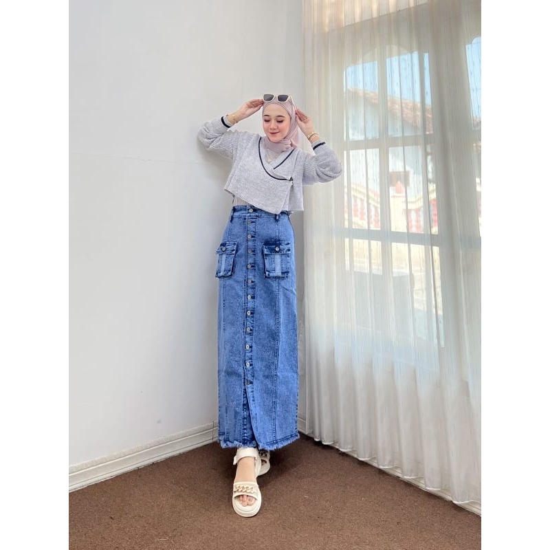 ROK JEANS SPAN CARGO STRETCH PREMIUM ORI BY SANIA COLLECTION