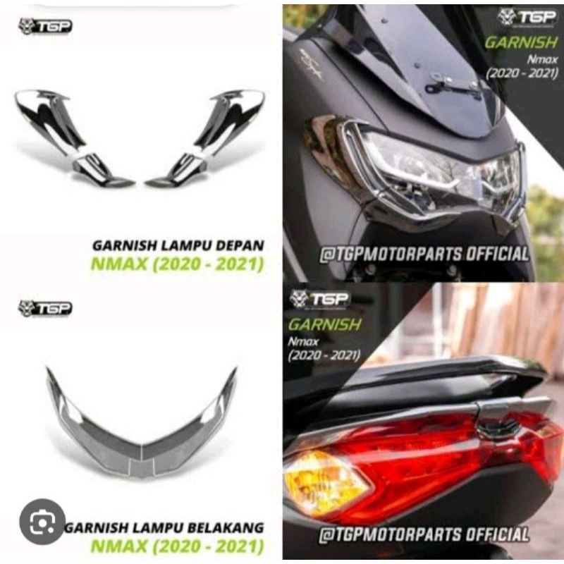 Garnish Lampu Sein Depan Belakang Nmax New 2020-2021 Black Chrome TGP Aksesoris