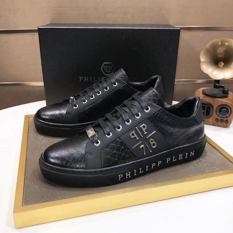 sepatu pria philipp plein sneaker cowok pp hitam men shoes new p1shoes
