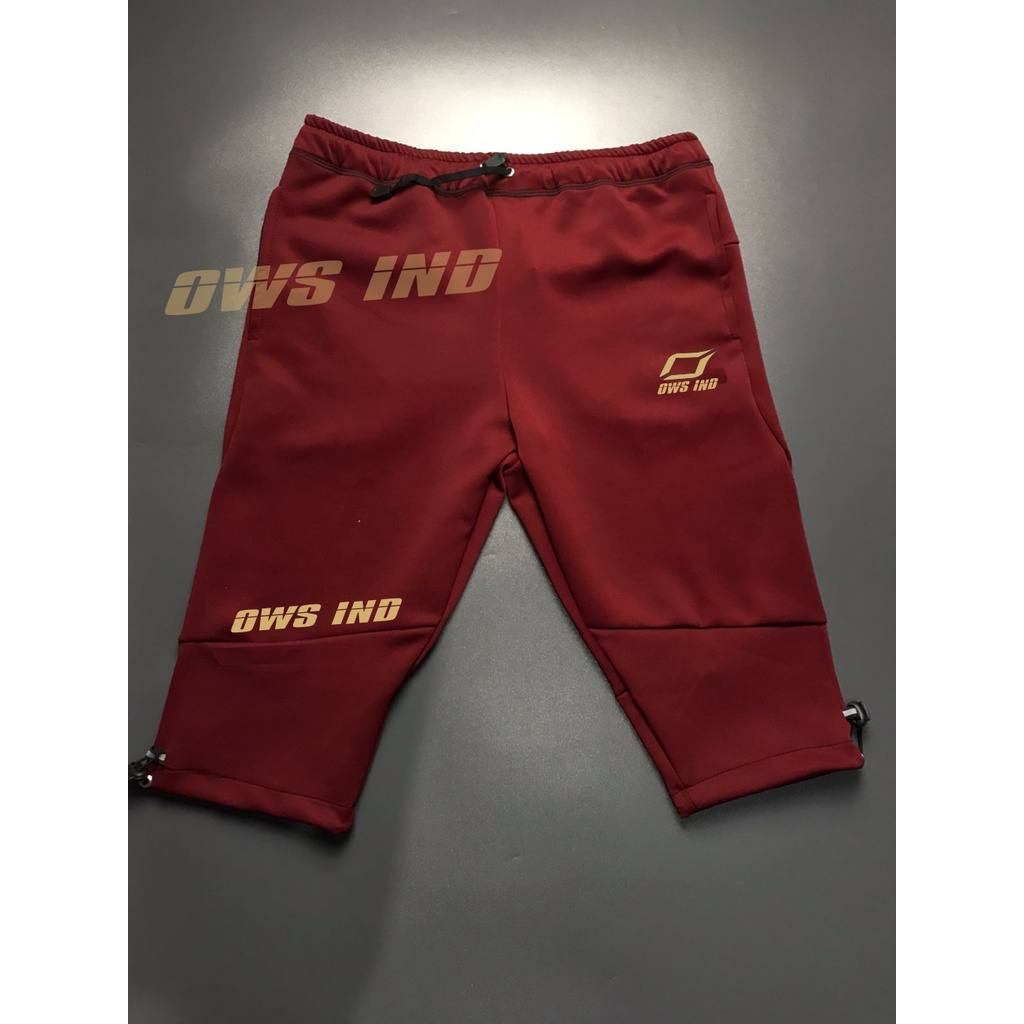 Celana Training Olahraga Lari Gym/Celana Olahraga Jogger Pria 3/4 lutut pria/Celana Merah